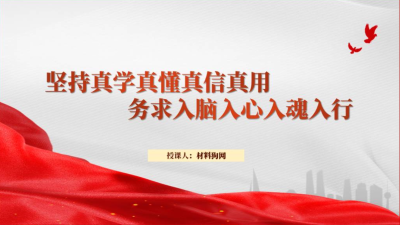 坚持真学真懂真信真用务求入脑入心入魂入行党课课件ppt模板(附稿)_篇篇网
