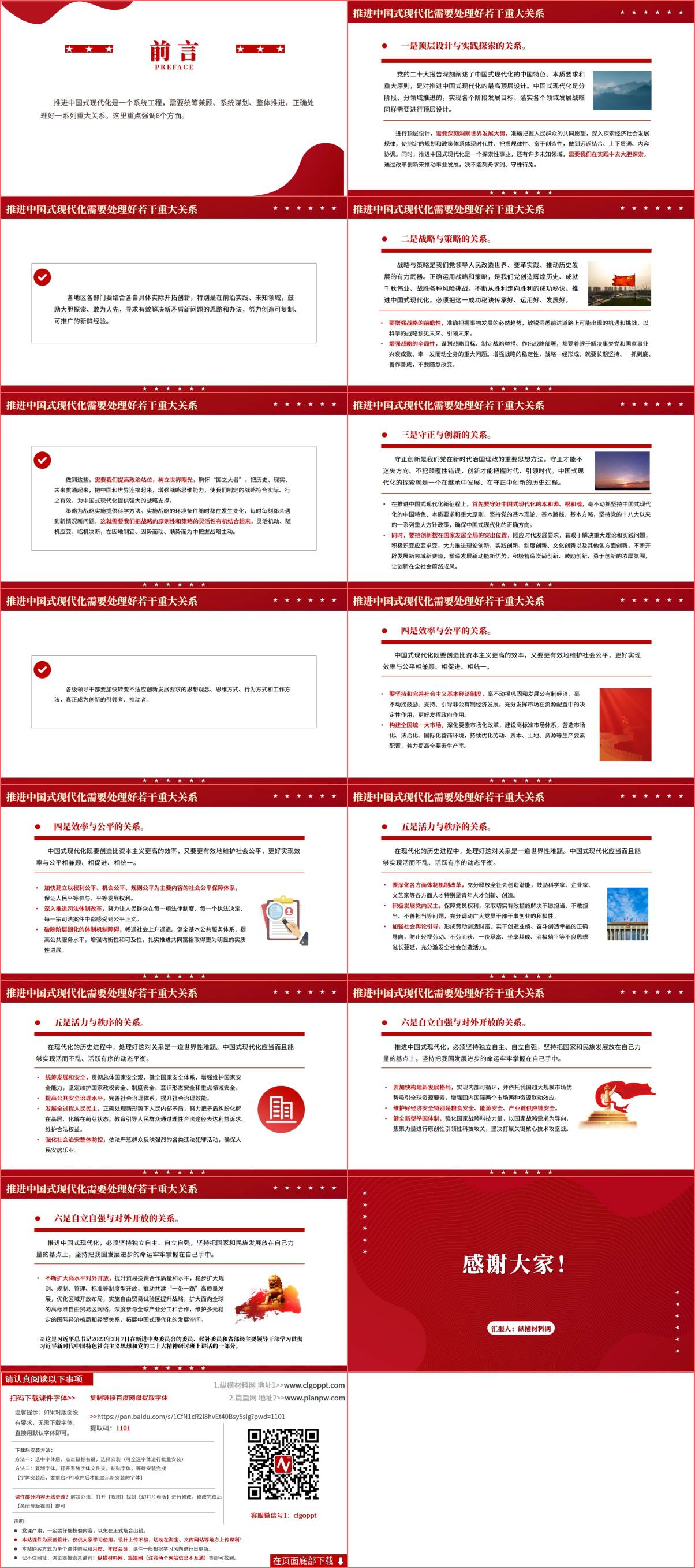 重要文章《推进中国式现代化需要处理好若干重大关系》ppt课件