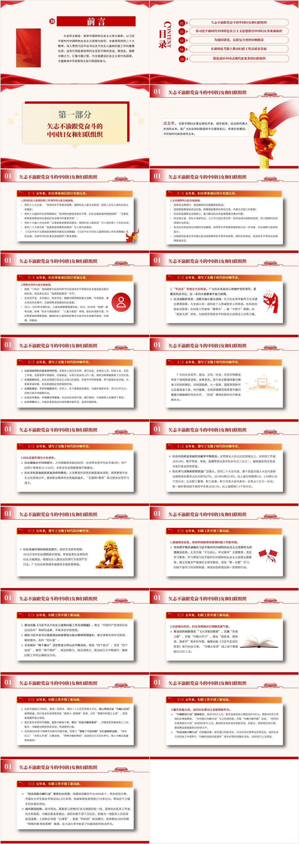 学习贯彻中国妇女第十三次全国代表大会上的报告课件ppt模板