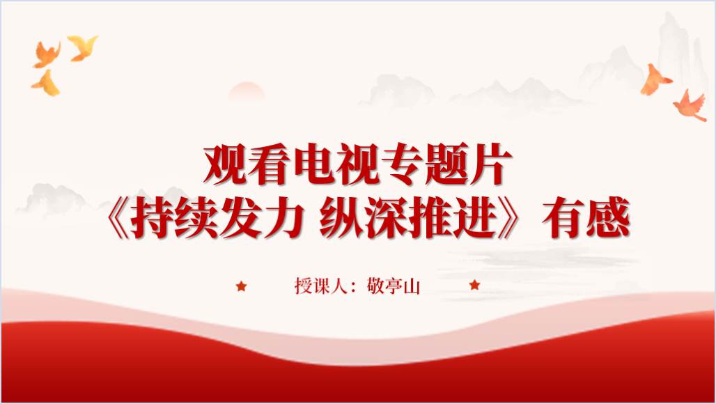 《持续发力纵深推进》电视专题片心得宣讲ppt课件__篇篇网