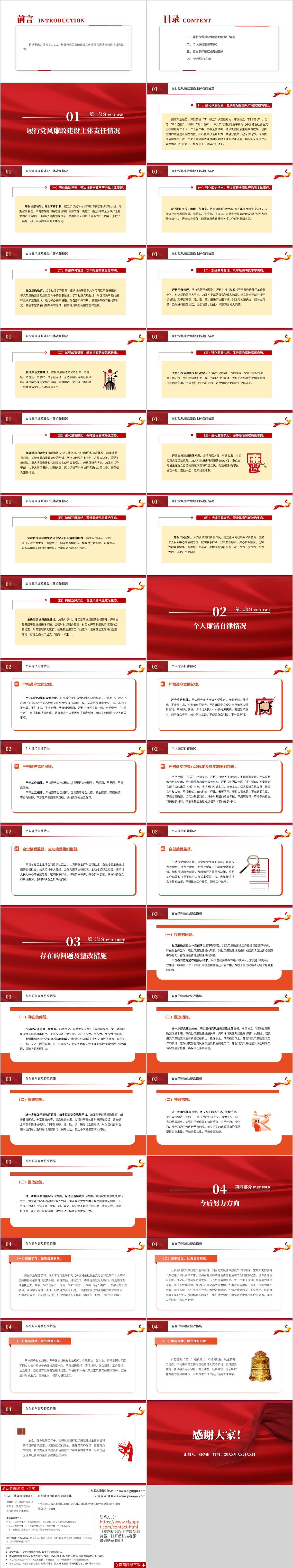 履行主体责任和廉洁自律情况PPT模板
