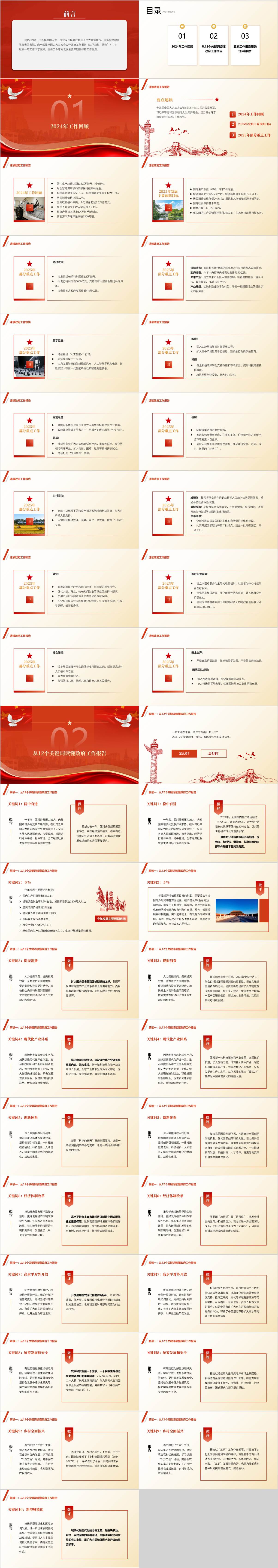 学习2025年两会精神解读政府工作报告PPT模板