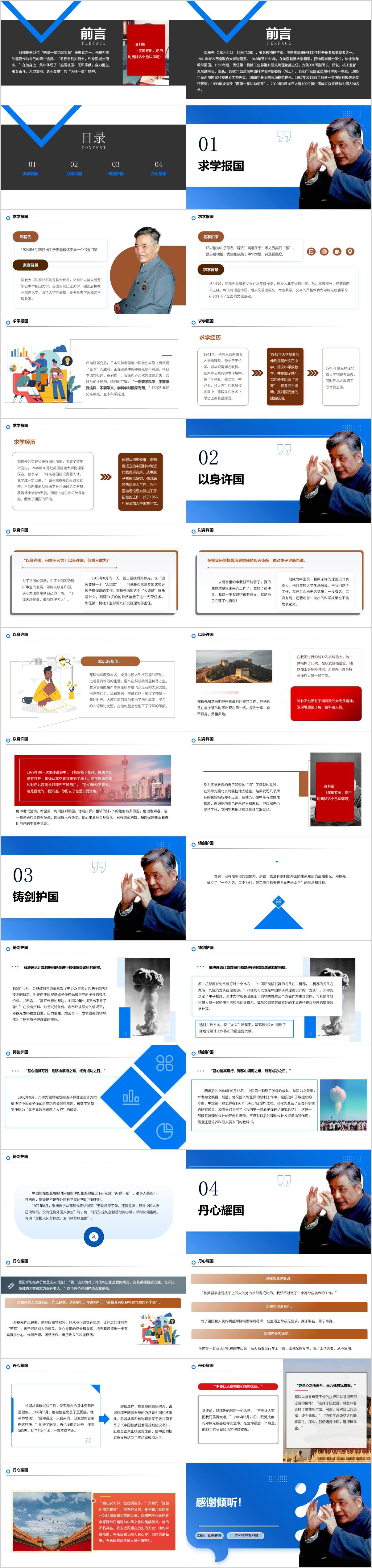弘扬两弹一星精神学习两弹元勋邓稼先事迹课件