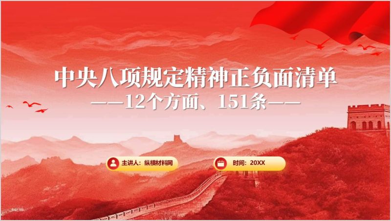 中央八项规定精神正负面清单（12个方面、151条）PPT课件（附稿）_篇篇网
