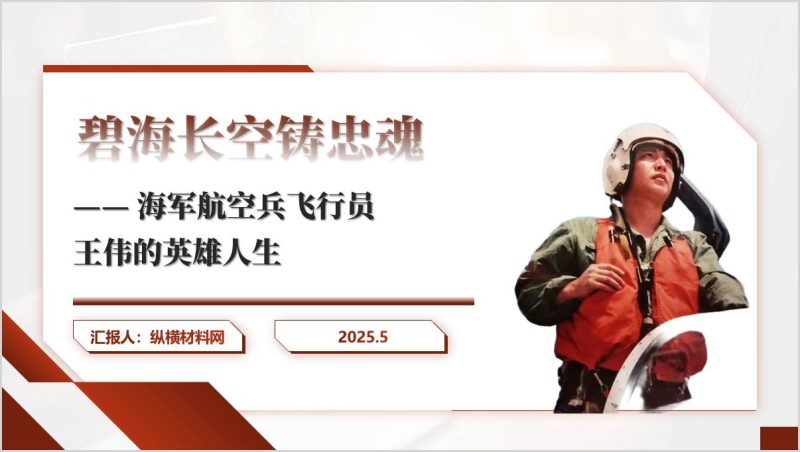 81192南海之上英魂永驻纪念“海空卫士”王伟牺牲24周年党课ppt模板（附稿）_篇篇网