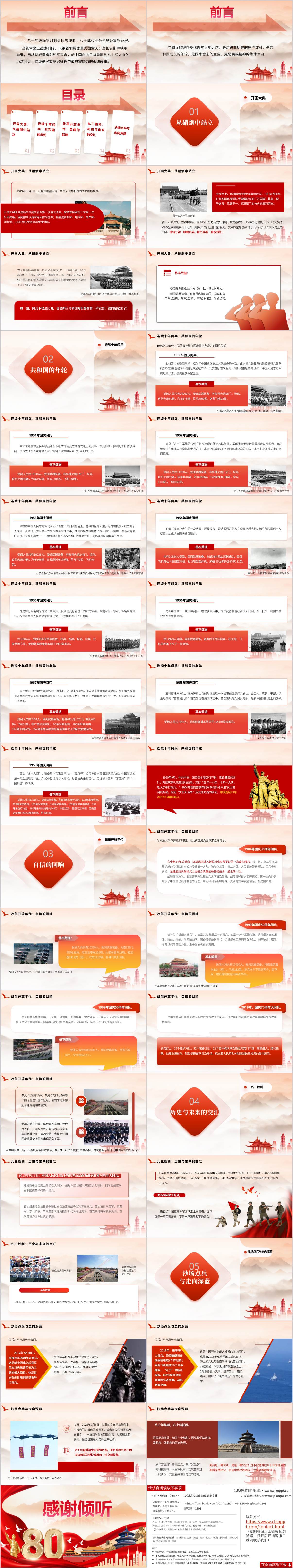 重温新中国成立以来历次大阅兵主题党课ppt模板