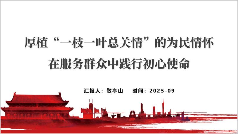 厚植“一枝一叶总关情”的为民情怀在服务群众中践行初心使命专题党课课件ppt模板(附稿)_篇篇网