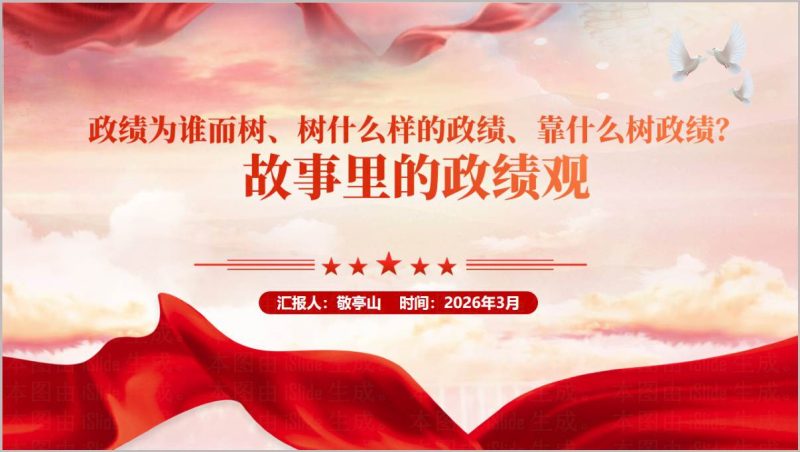政绩观教育PPT党课课件下载政绩为谁树树什么样靠什么树学习材料_篇篇网