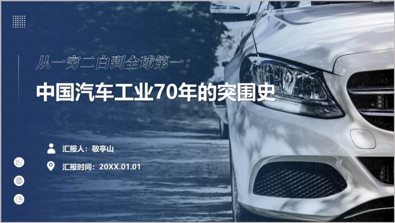 汽车工业70年发展历程思政团课ppt模板_篇篇网