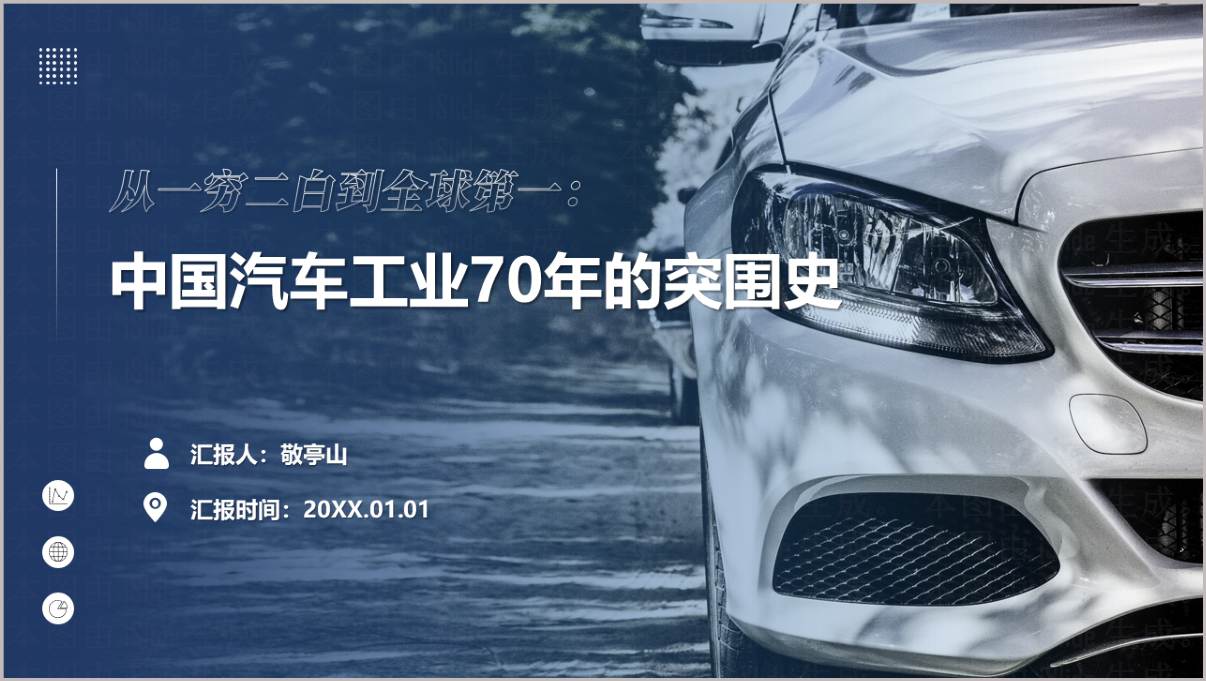 汽车工业70年发展历程思政团课ppt模板