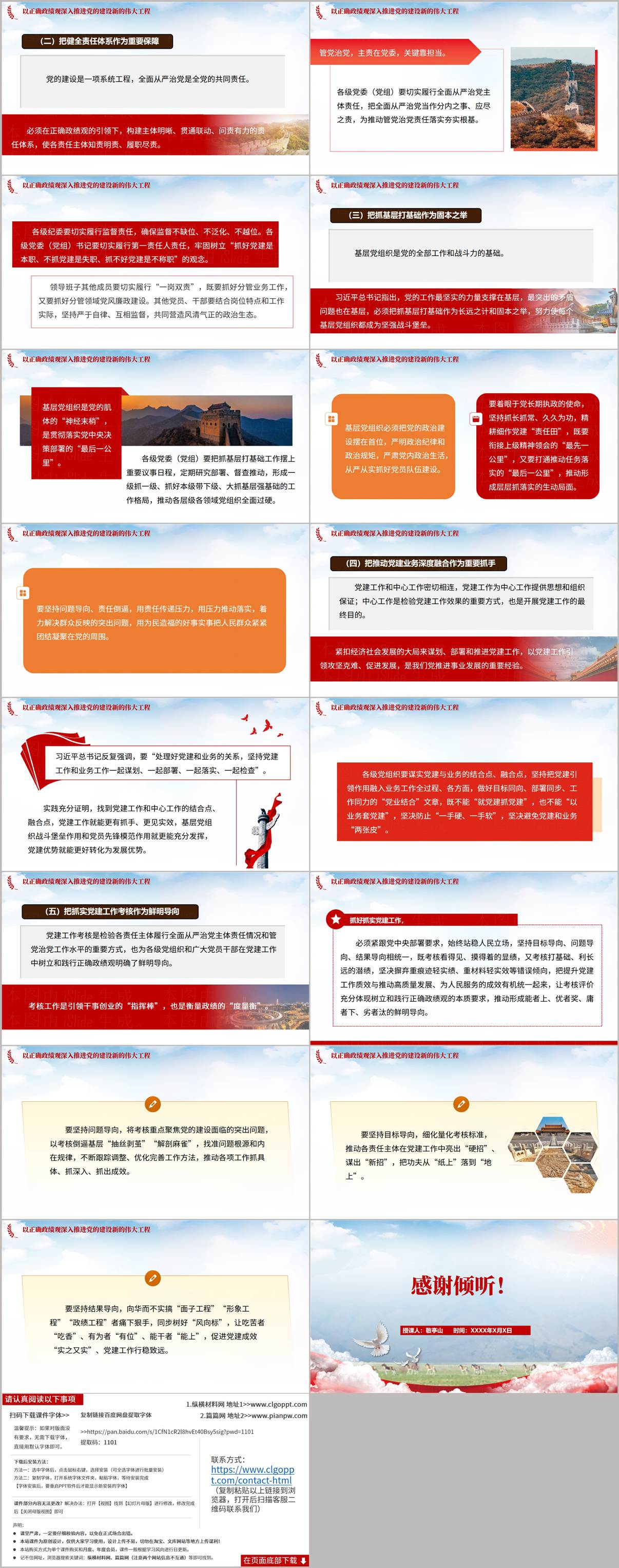 以正确政绩观抓好抓实党的建设2026党课PPT实践路径显绩潜绩考核与结语页预览