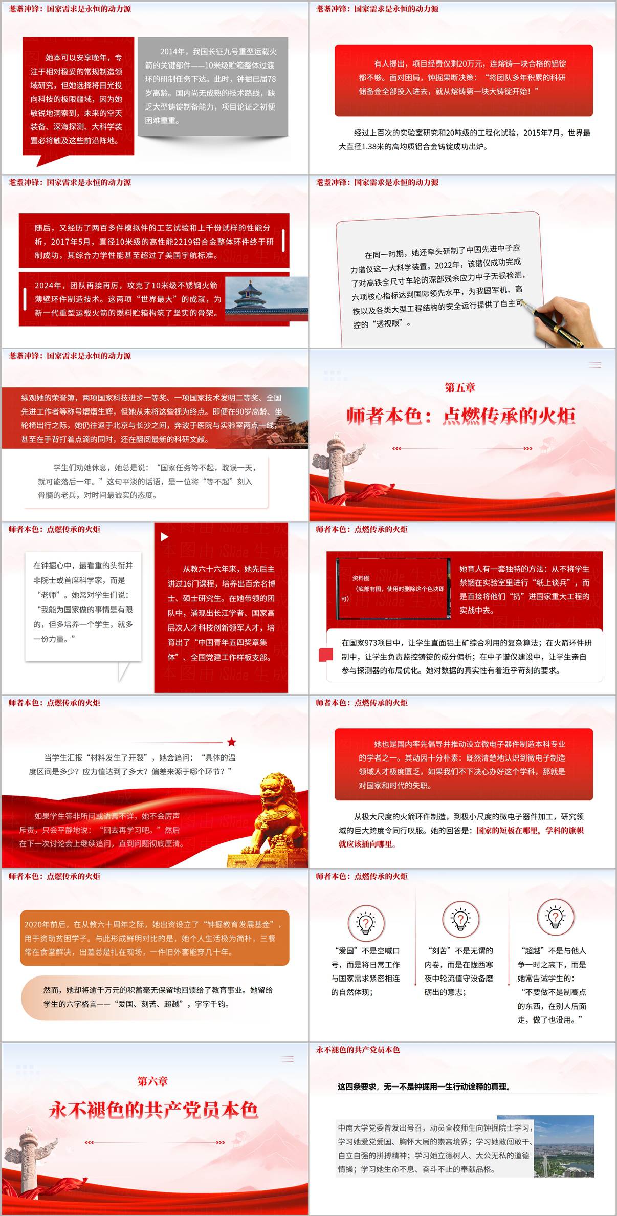 钟掘耄耋冲锋与师者本色科研报国PPT页面预览