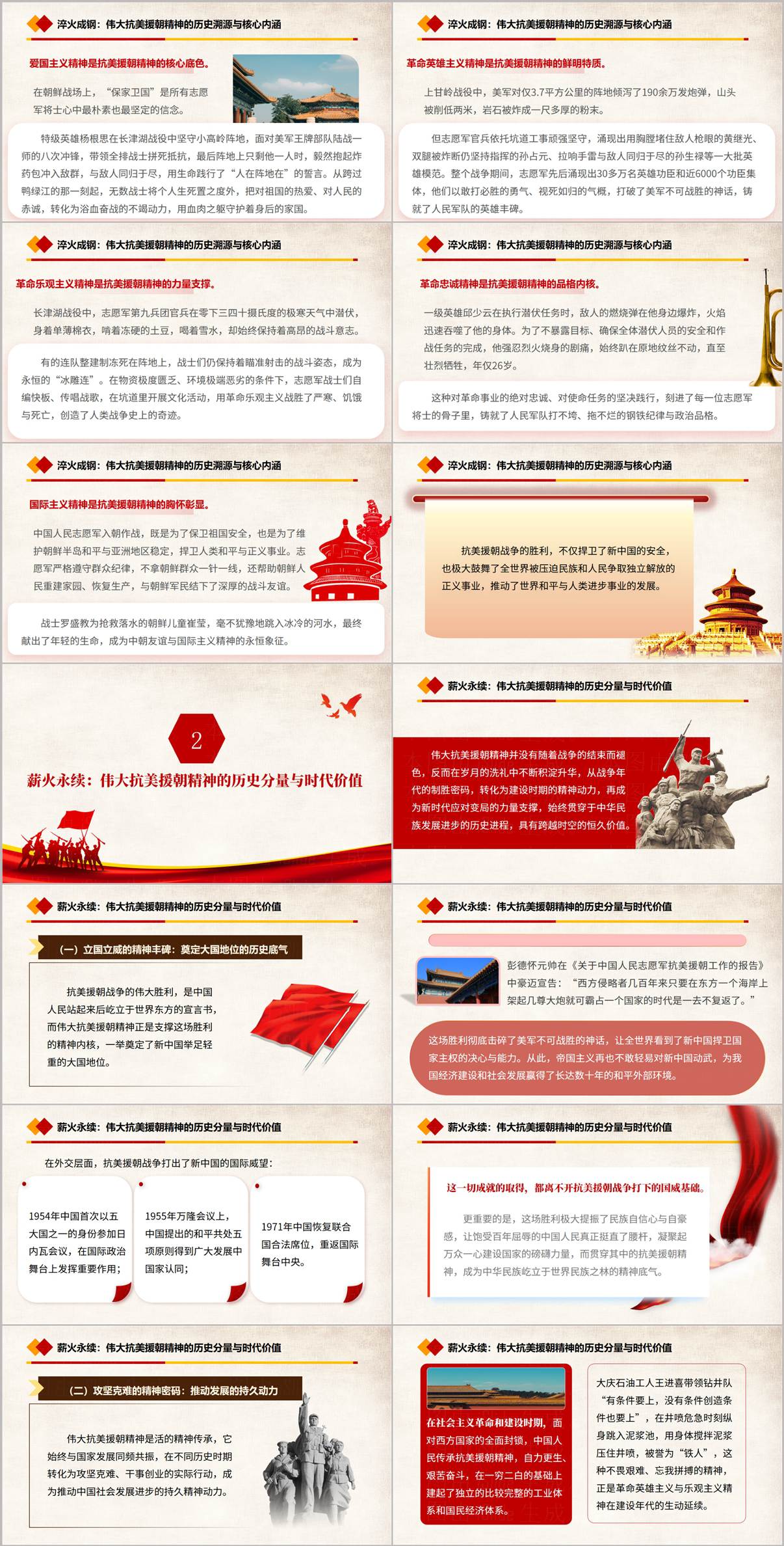 弘扬抗美援朝精神爱国思政教育主题班会PPT