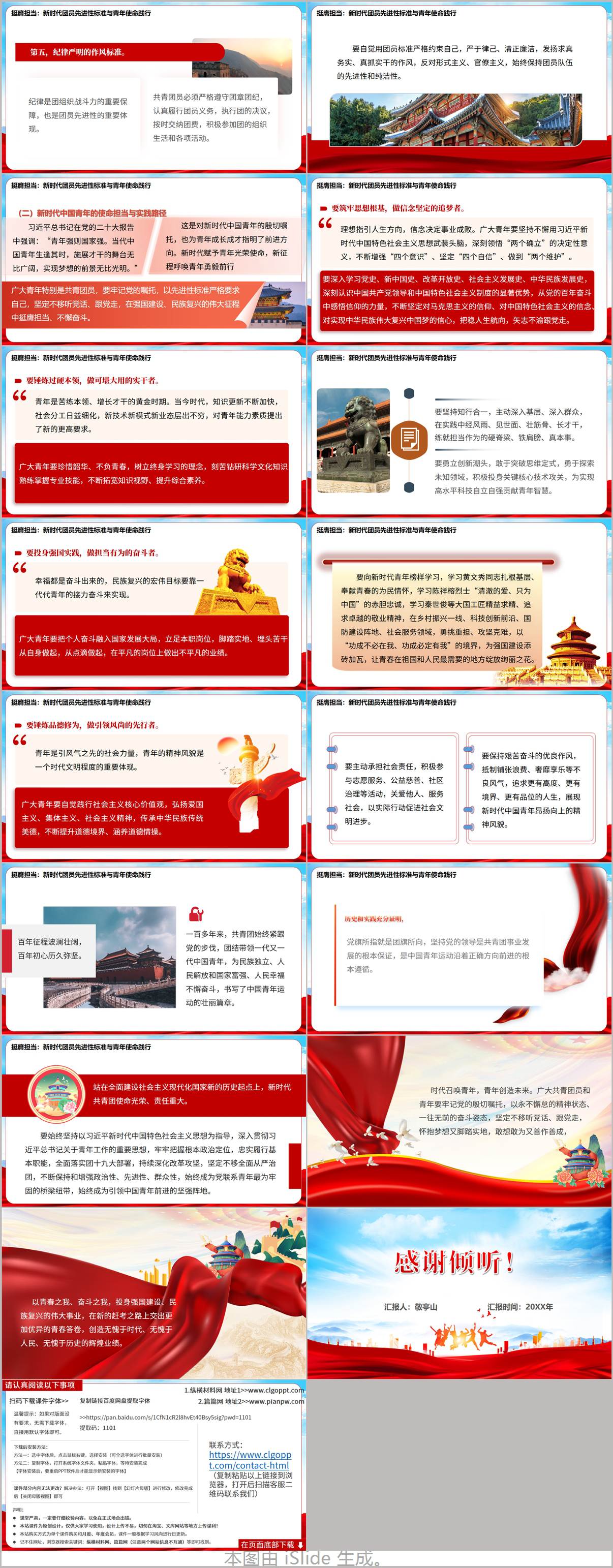 新时代共青团使命与青年责任担当团课PPT企事业单位青年思政课件